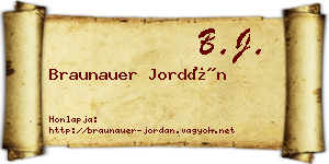 Braunauer Jordán névjegykártya